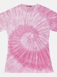 Colortone Womens/Ladies Short Sleeve Spider Tie Dye T-Shirt (Spider Pink) - Spider Pink