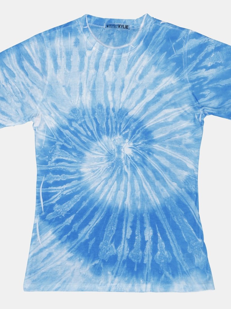 Colortone Womens/Ladies Short Sleeve Spider Tie Dye T-Shirt (Spider Royal) - Spider Royal