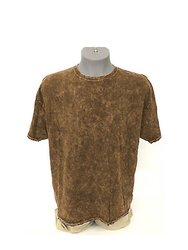 Mens Mineral Wash Short Sleeve Heavyweight T-Shirt - Brown