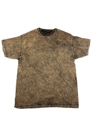 Mens Mineral Wash Short Sleeve Heavyweight T-Shirt - Brown - Brown
