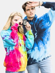 Unisex Rainbow Tie Dye Pullover Hoodie - Blue Ocean