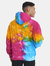 Unisex Rainbow Tie Dye Pullover Hoodie - Multi Rainbow