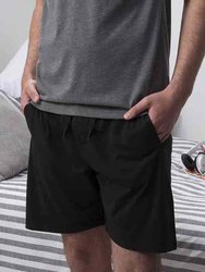 Comfy Co Mens Elasticated Lounge Shorts (Black)