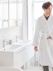 Comfy Unisex Co Bath Robe / Loungewear (White) (S/M (Length 47inch))