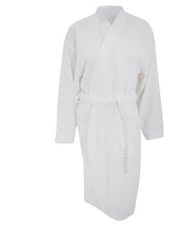 Comfy Unisex Co Bath Robe / Loungewear (White) (S/M (Length 47inch)) - White