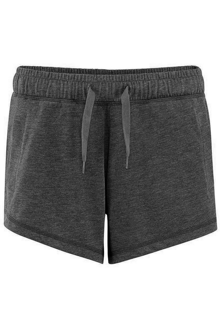 Womens/Ladies Elasticated Lounge Shorts - Charcoal - Charcoal