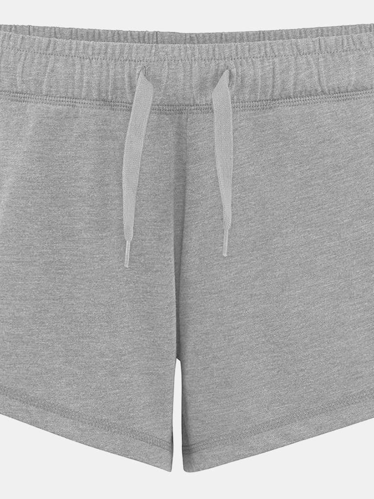 Womens/Ladies Elasticated Lounge Shorts - Heather Gray - Heather Gray