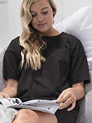 Womens/Ladies Oversized Sleepy T Short Sleeve Pajama T-Shirt - Black