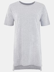 Womens/Ladies Oversized Sleepy T Short Sleeve Pajama T-Shirt - Heather Gray - Heather Gray