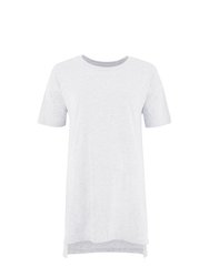 Womens/Ladies Oversized Sleepy T Short Sleeve Pajama T-Shirt - White - White