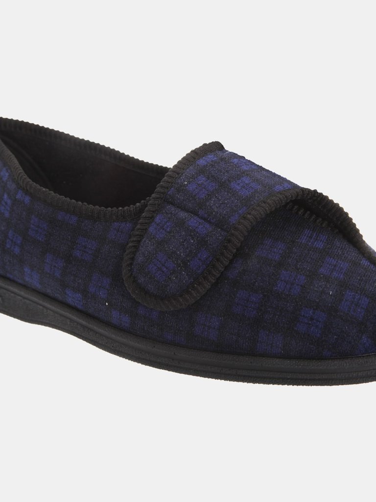 Mens Georgie Superwide Slippers - Navy Blue