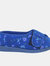 Womens/Ladies Davina Floral Superwide Slippers - Navy Blue
