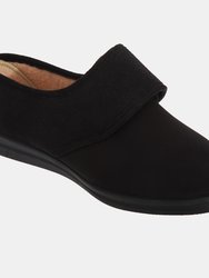 Womens/Ladies Stella Superwide Slippers - Black