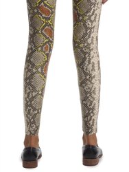 Faux Leather Animal Legging W Perfect Control In Neon Snake