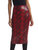 Faux Leather Animal Midi Skirt - Red Snake