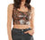 Faux Leather Animal Squareneck Crop Top - Tawny Pythin