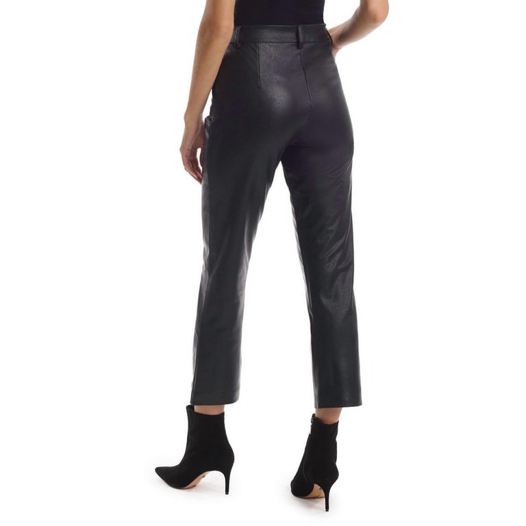 Faux Leather Cropped Trousers