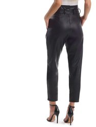 Faux Leather Paperbag Pants