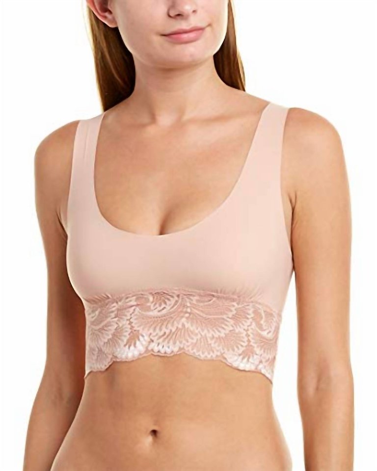 Sexy And Smooth Lace Trim Longline Bralette - Rose
