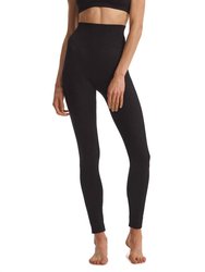 Studio Rib Legging In Black - Black