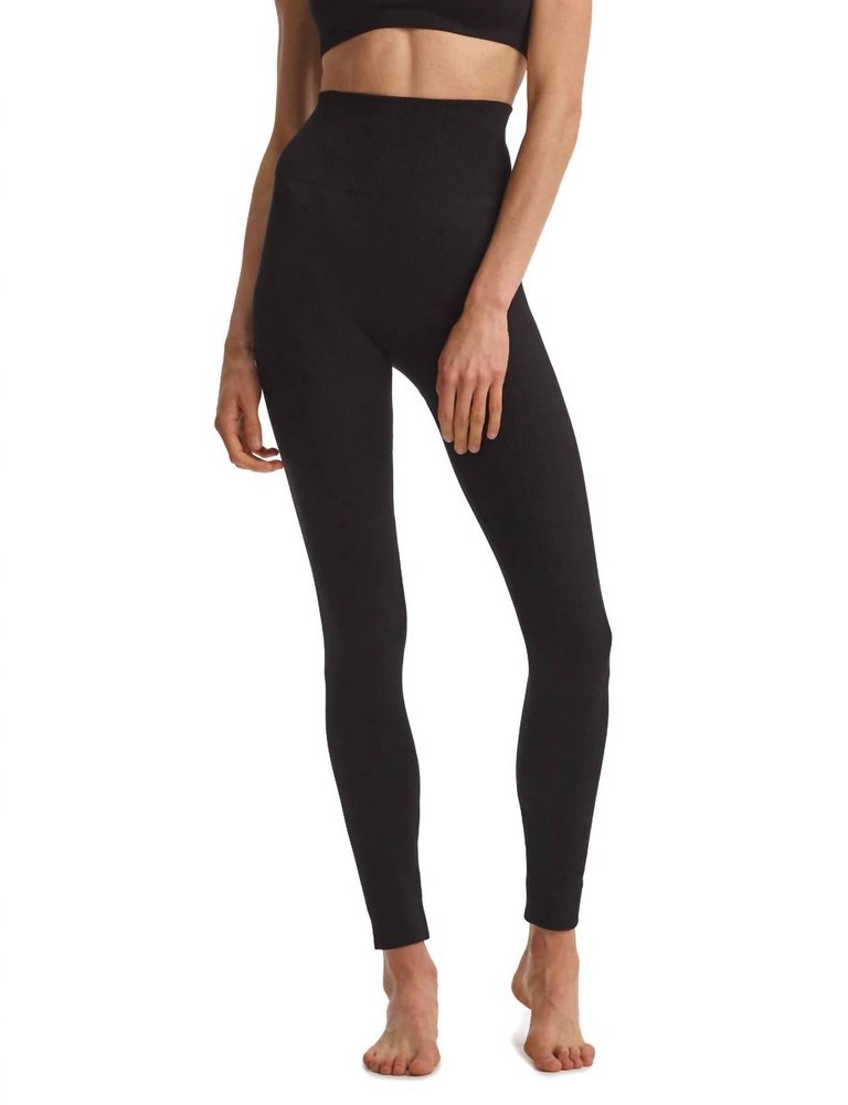 Studio Rib Legging In Black - Black