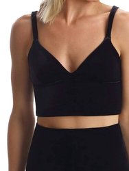 Velvet Longline Bralette - Black