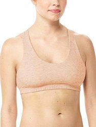 Women'S Cotton Racerback Bralette - Heathered Oatmeal