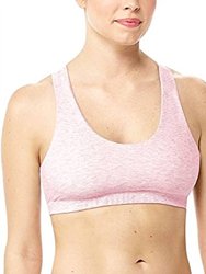 Womens Cotton Racerback Bralette - Heathered Rose