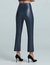 Women's Faux Leather Crop Flare Leggings In Navy