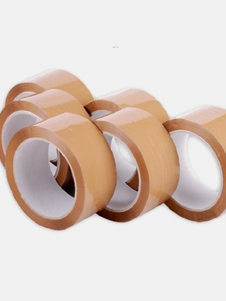 Packaging Polyprop Tape (Pack of 6) (Buff) (2 x 2.5 inches)