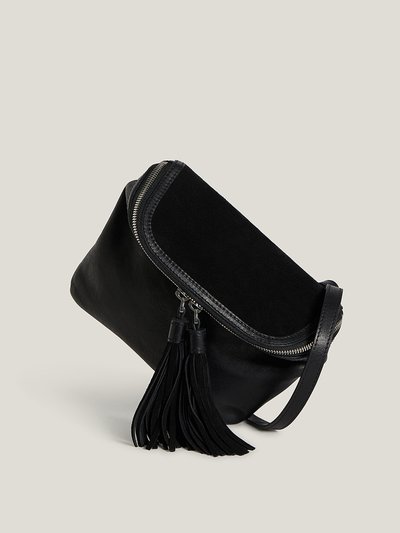 Convalore Convertible Fringe Belt Bag in Black product
