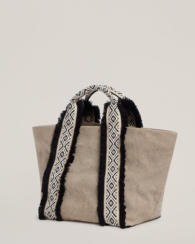 Italian Canvas Mini Tote in Natural - Natural