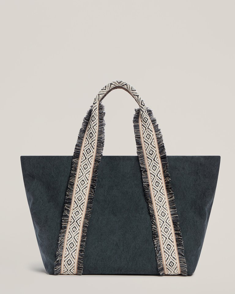 Italian Canvas Tote in Charcoal