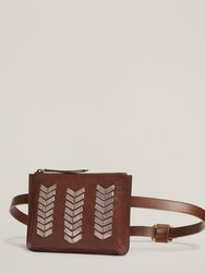 Laced Up Zip Top Belt Bag in Chocolate