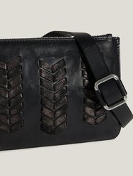 Laced Up Zip Top Top Belt Bag in Black