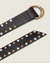 Studded Long Knot Belt In Black Leather - Black