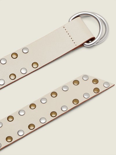 Convalore Studded Long Knot Belt In Vanilla Leather product