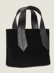 Tab Tote Mini in Black Suede