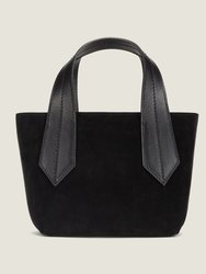 Tab Tote Mini in Black Suede