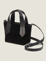 Tab Tote Mini in Black Suede - Black Suede