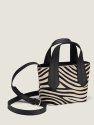 Tab Tote Mini in Zebra Haircalf - Zebra Haircalf