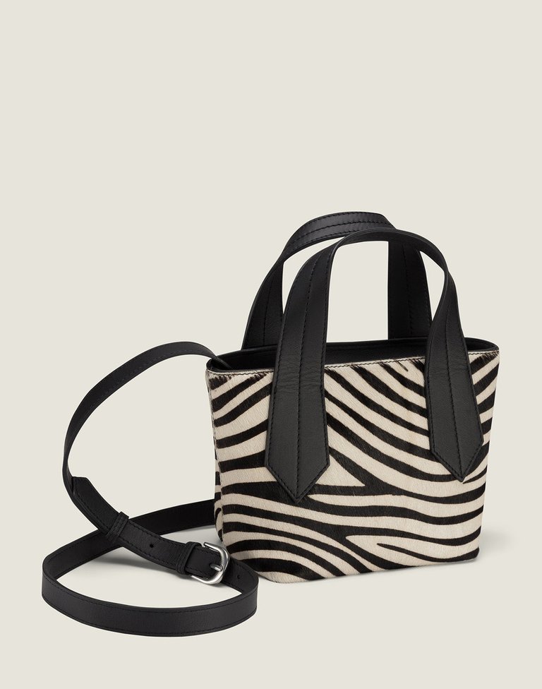 Tab Tote Mini in Zebra Haircalf - Zebra Haircalf