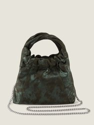 Twist Handle Mini with Chain Strap in Green Metallic - Green