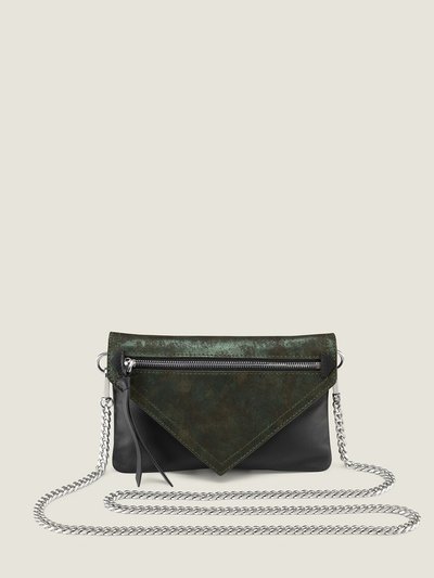 Convalore Wearable Wallet Belt Bag with Chain Strap in Green Metallic product