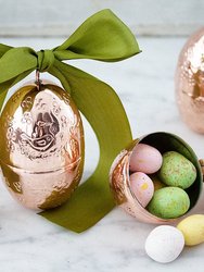 Copper Etched Bird & Floral Egg Ornaments - Set Of 4