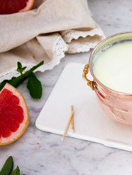 Vintage French Inspired Grapefruit Mint Jardinière Candle