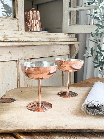 Coppermill Kitchen Vintage Inspired Copper Coupe Glasses - Set Of 2 product