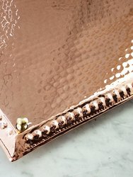 Vintage Inspired Copper Hand Hammered Large Tray