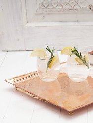 Vintage Inspired Copper Hand Hammered Large Tray