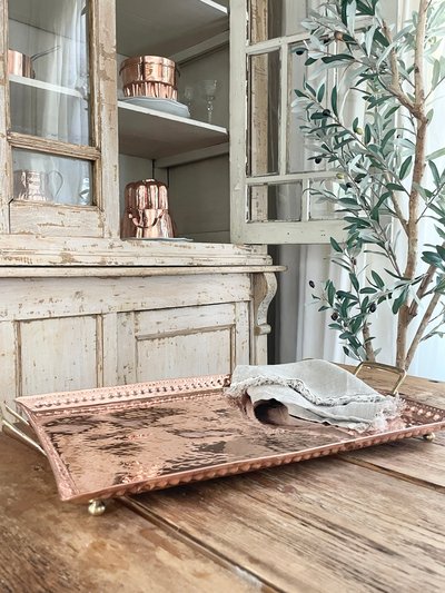 Coppermill Kitchen Vintage Inspired Copper Hand Hammered Large Tray product